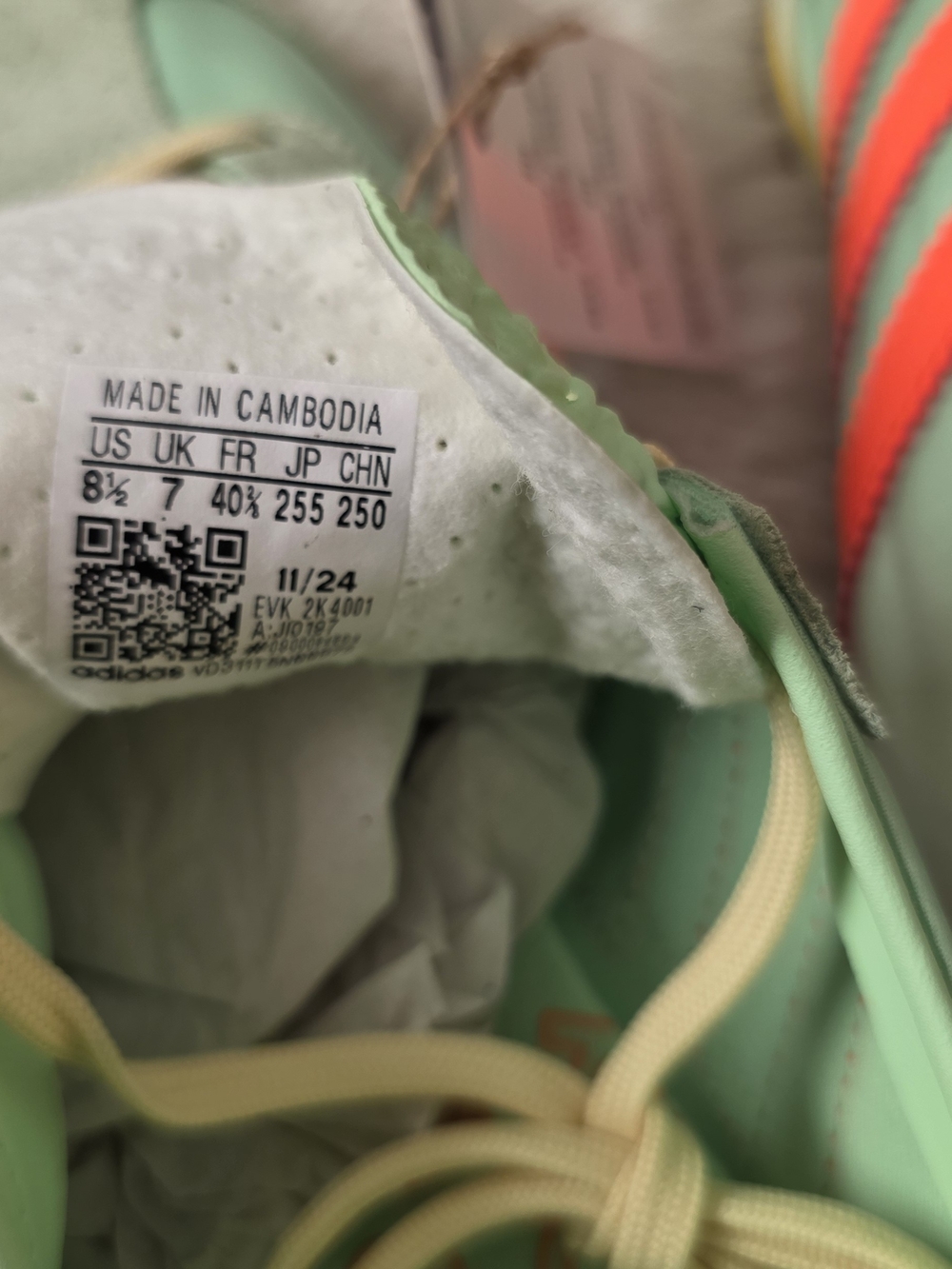 Adidas SL 72 OG Sneakers In Mint Green with Coral Stripes. - Picture 6 of 12